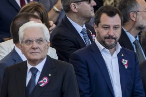 Matteo Salvini con Sergio Mattarella